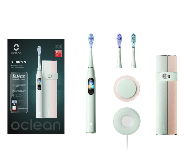 Oclean X Ultra miętowy + Etui + 3 końcówki - 1213226 - zdjęcie
